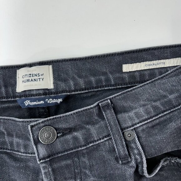 Citizens of Humanity Charlotte Straight Ankle Jeans Womens Size 28 Black - Picture 3 of 13